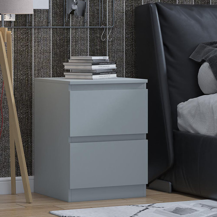 Light grey deals wood bedside table